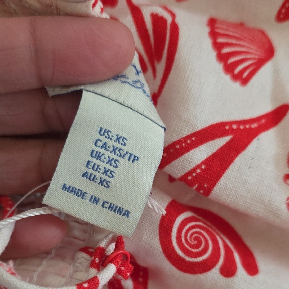 Girls Red and White Shell-Print Sundress - Picture 7 of 7